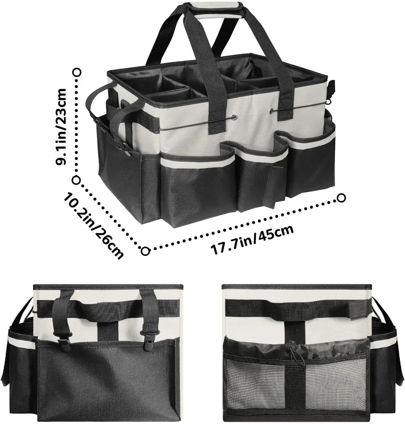 Sac à outils multifonctionnel, sac de rangement pour outils de nettoyage, sacs de rangement en tissu Oxford de grande capacité, imperméables et résistants à l'usure