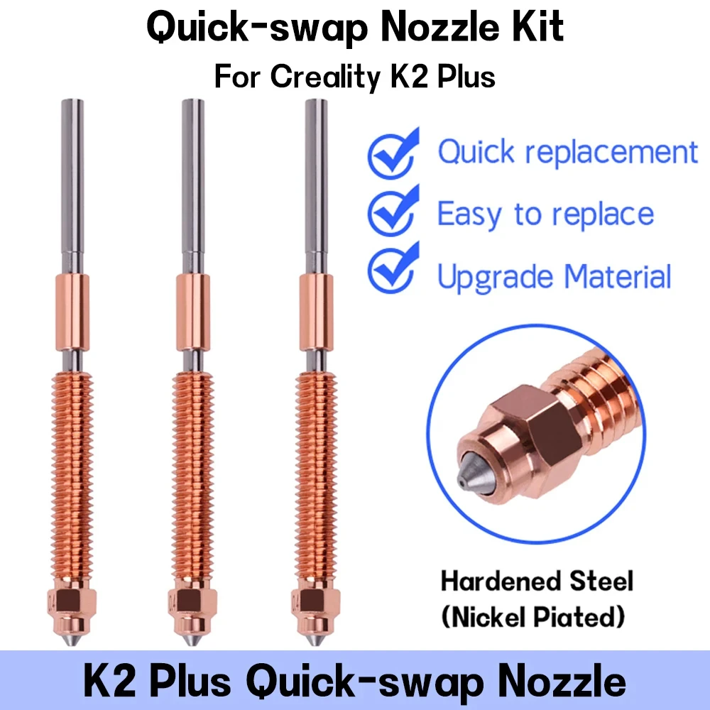Для Creality K2 Plus Hi Combo Nozzle Комплект насадок для быстрой замены из закаленной стали Цельнометаллический дизайн Для Creality K2 Plus Hi Combo