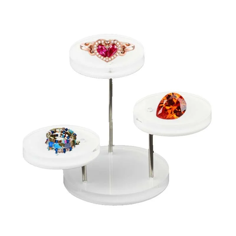 3-lagen verkopen mode temperament hoogwaardig gevoel voor acryl sieraden displaystandaard / meerlaags rond taart- en dessertrek