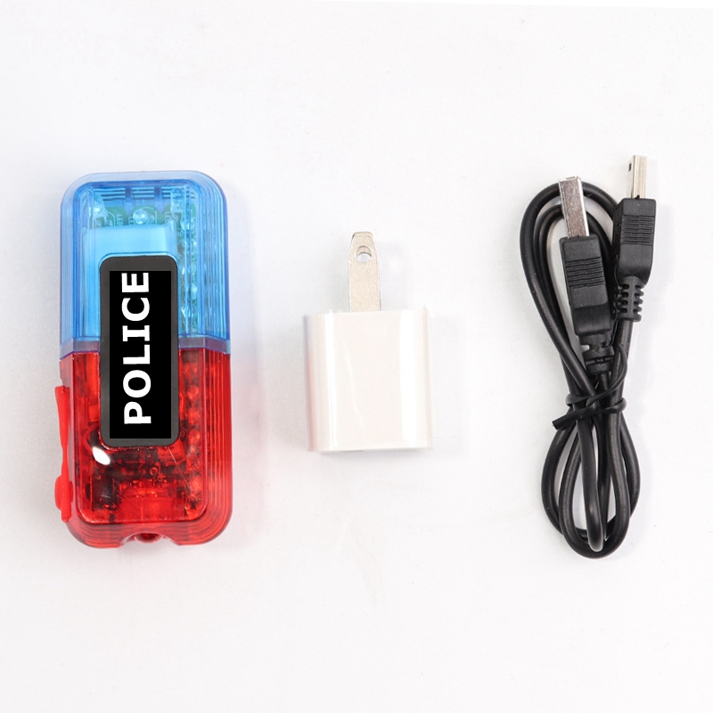 LED 赤と青の多機能点滅警告灯防水交通安全ショルダーライト手動制御内蔵バッテリー