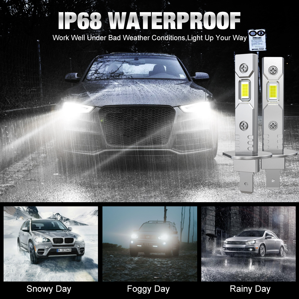 20000LM H1 LED Bulb Headlight Lamps Canbus H3 Mini CSP 3570 High Low Beam for Car Fog Lights Automobile 12V 6000K