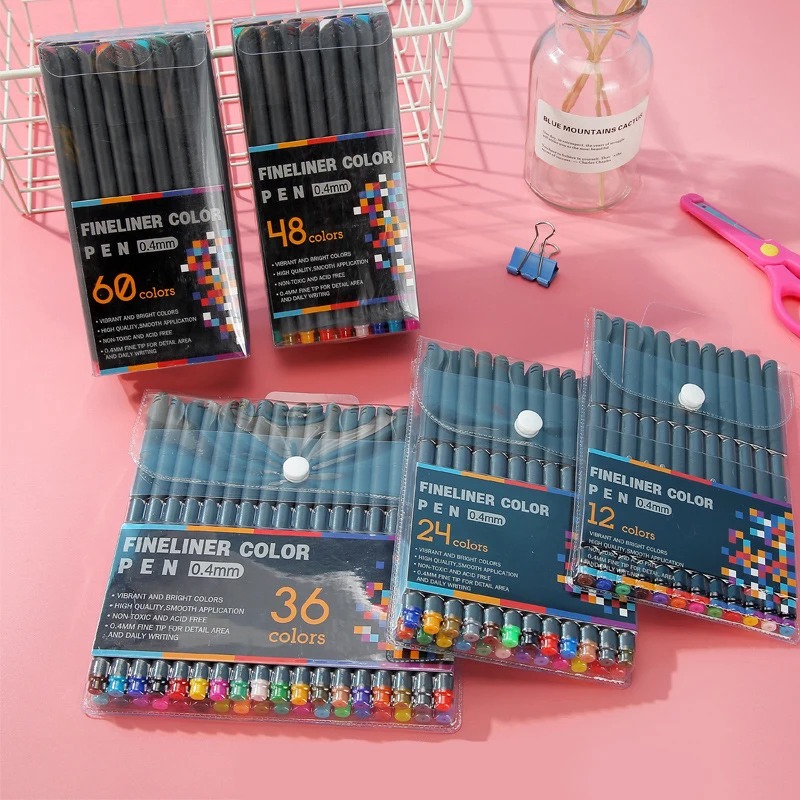 Clearance_12 PZ Pennarello Fineliner Penna colorata Manga per scritte 0,4 mm Art Sketch Journaling Acquerello Materiale scolastico Stat