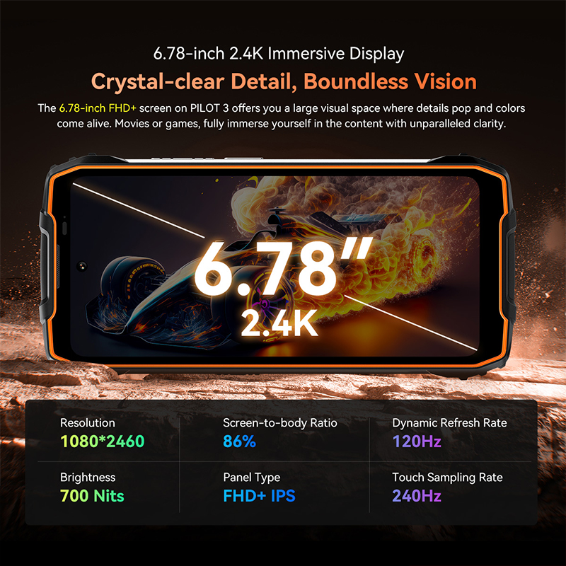 Blackview Oscal PILOT 3 Rugged Phone 5G 6.78-inch 2.4K IPS 120Hz Display  50MP MediaTek Dimensity 63007500mAh NFC Cellphone