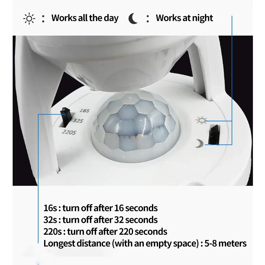 Portalámparas con Sensor de movimiento inteligente E27, adaptador de Sensor de inducción PIR, convertidor de Base de lámpara, interruptor LED automático AC 110V 220V