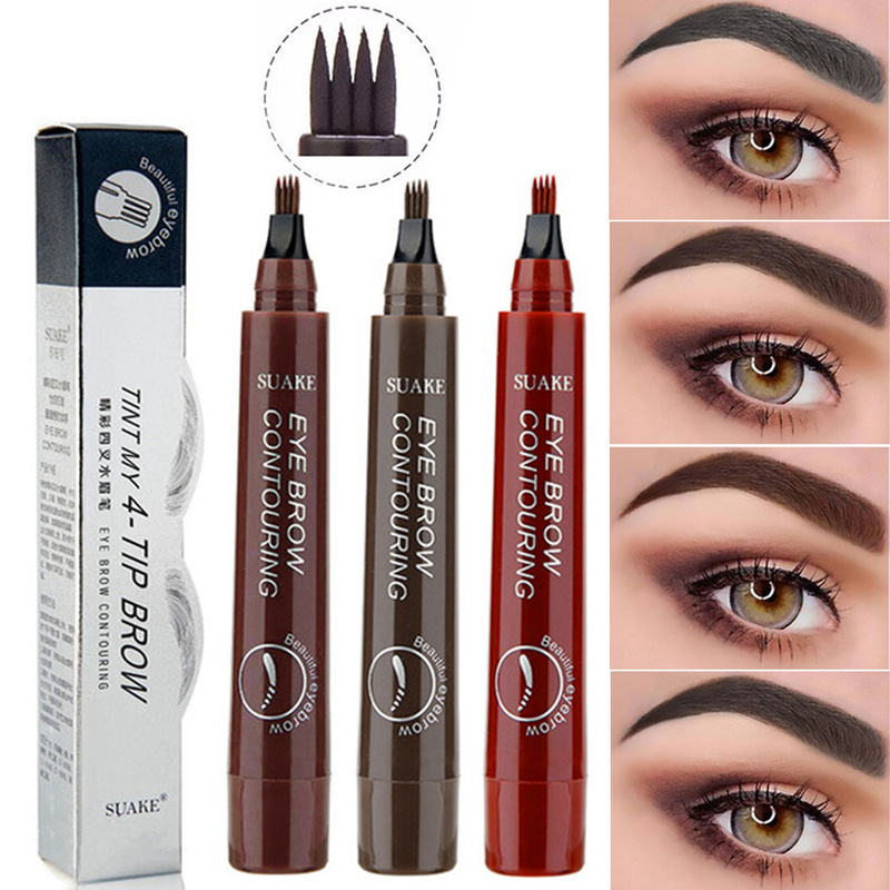 Crayon à sourcils 4 points Maquillajes Para Mujer, liquide imperméable, maquillage longue durée, cosmétique, Microblade