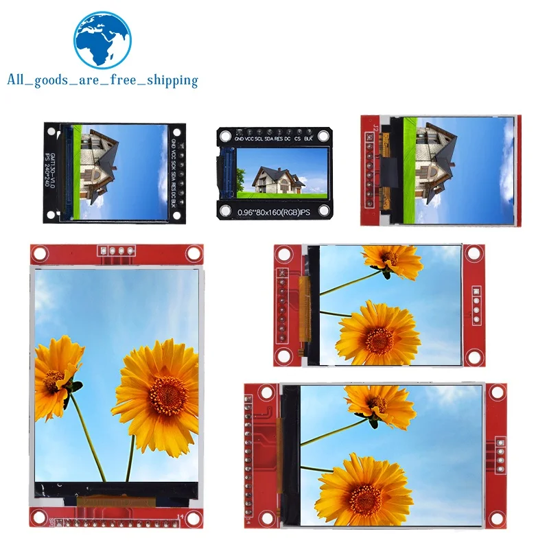 Tzt display tft 0.96/1.3/1.44/1.8/2.4/2.8/3.5 Polegada tft tela colorida módulo lcd ili9341 interface de driver spi para arduino