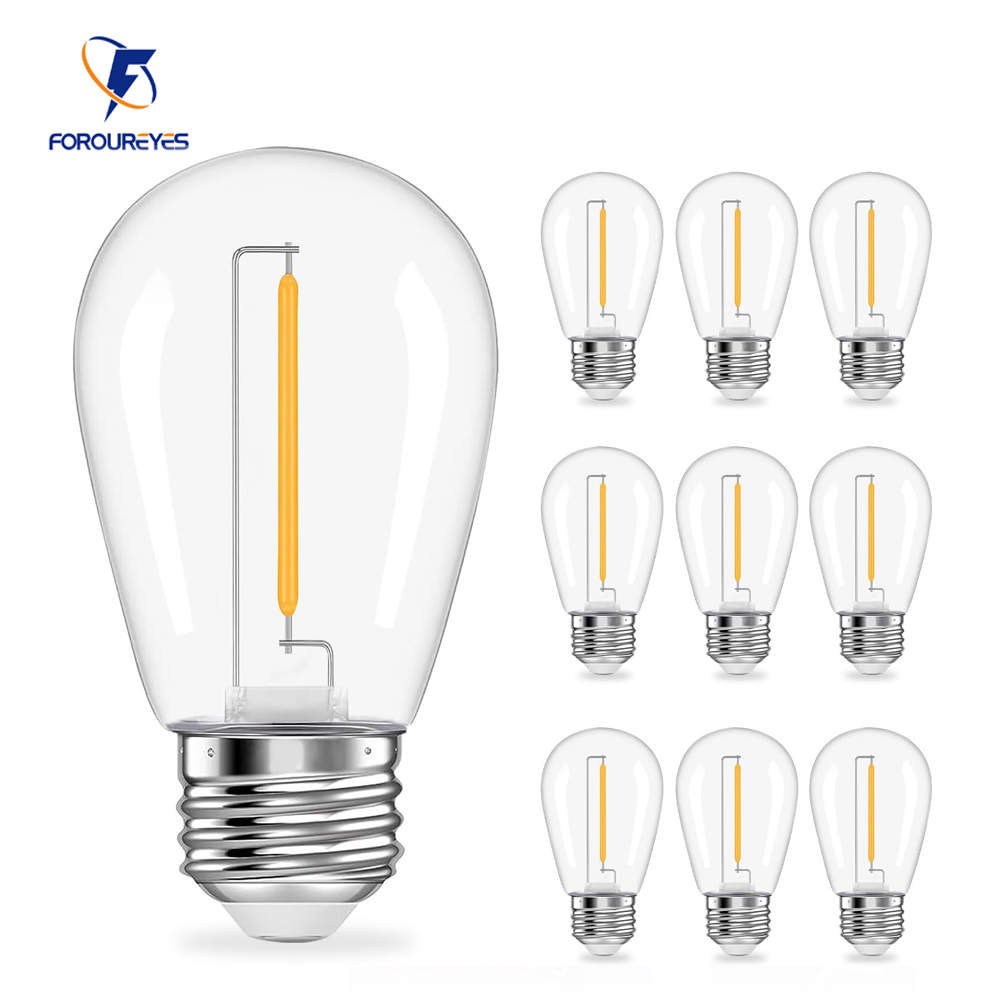 10Pack 5V 24V S14 Dimmbare Filament COB Ball Birne 1W Warm Weiß PC Abgedeckt E27 LED Lampe für Outdoor Wasserdichte Lichterketten