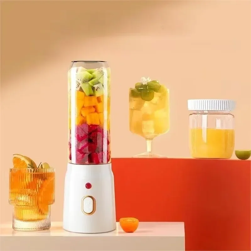 เครื่องปั่นไร้สายแบบพกพาเครื่องคั้นน้ําผลไม้ 450ml เครื่องคั้นน้ําผลไม้ผลไม้ไฟฟ้า USB ชาร์จมะนาวส้มถ้วยน้ําผลไม้เครื่องปั่นสมูทตี้