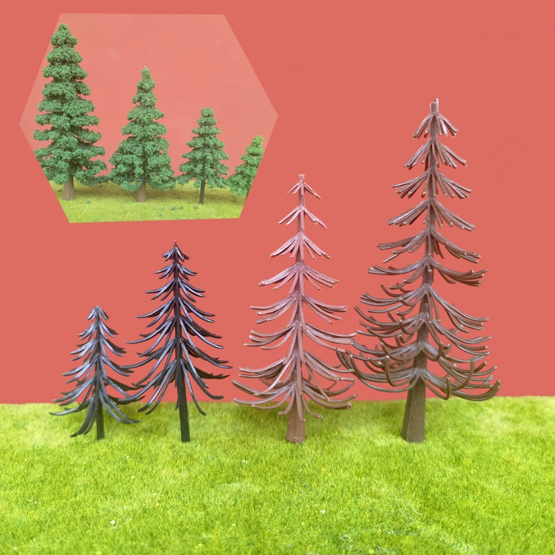 10-50pcs 4-12 ซม.จําลอง Pine Tree Trunk พลาสติก Trunk ต้นไม้ Micro ภูมิทัศน์ตกแต่ง scal รถไฟรถไฟรูปแบบ