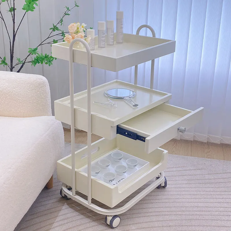 ครีมลมหรูหราสไตล์ร้านเสริมสวยเครื่องมือพิเศษรถเข็นเล็บเย็บปักถักร้อย Carrito Multiusos Con Ruedas Salon รถเข็น