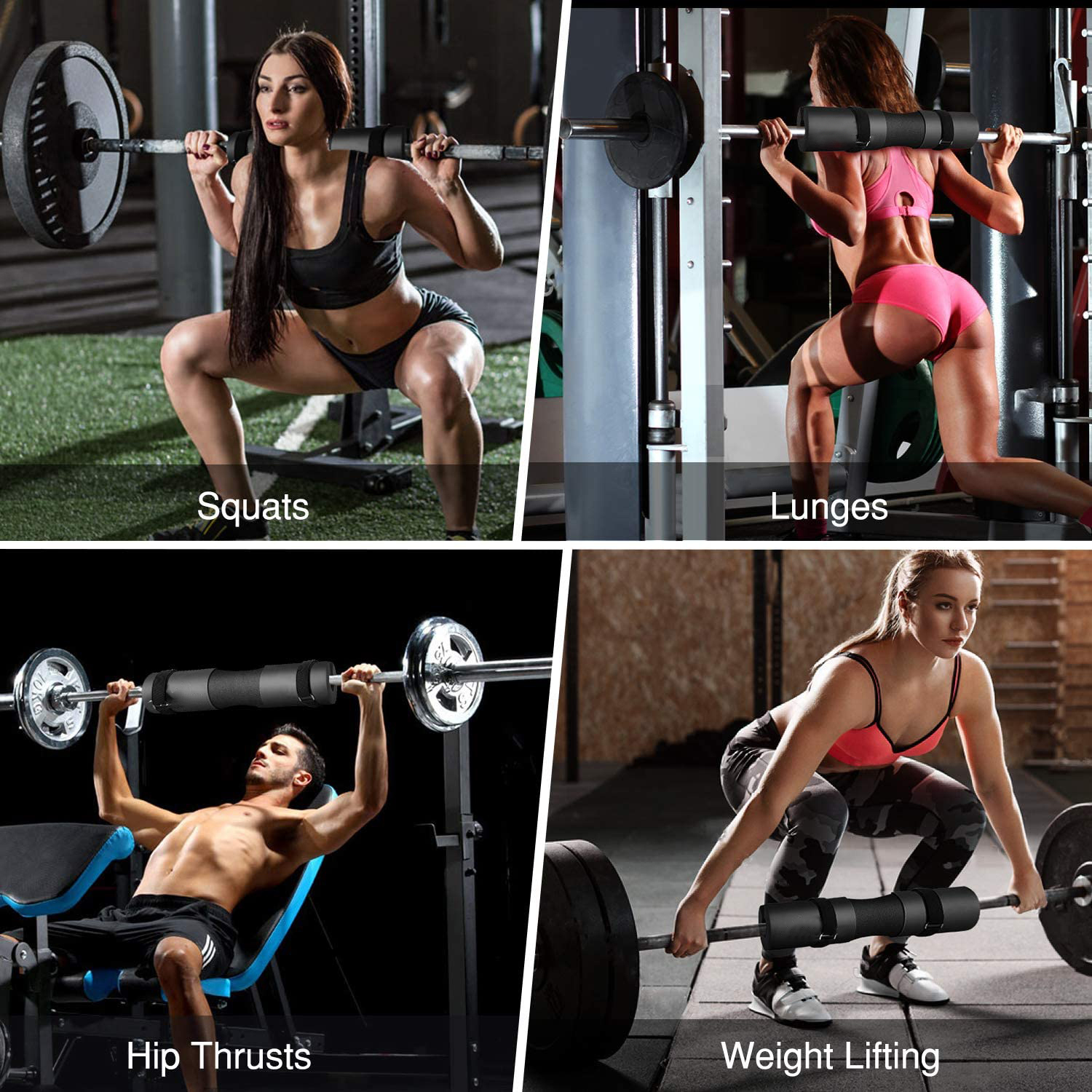 1PC/1pair 스쿼트 패드 바벨 패드 스쿼트 런지 엉덩이 추력, 목 어깨 보호 패드 지원 폼 스폰지 바 패드