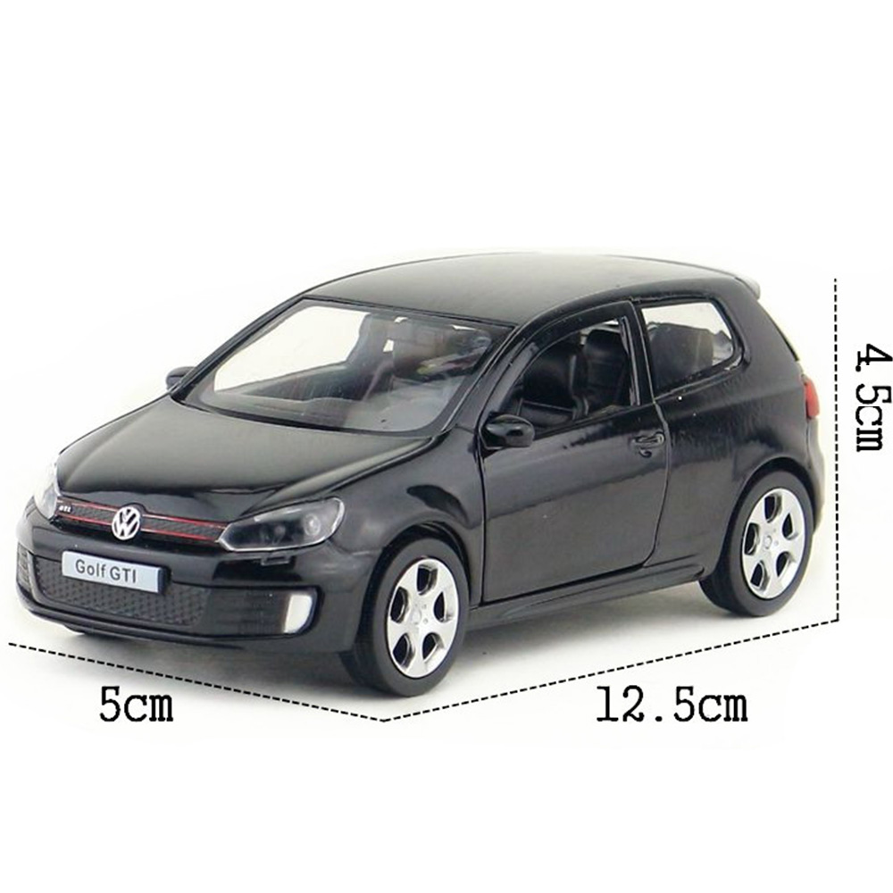 Escala 1:36 vw golf 6 liga diecast carros modelo brinquedo alta simulação metal corpo portas abertas puxar para trás veículos para presentes das crianças