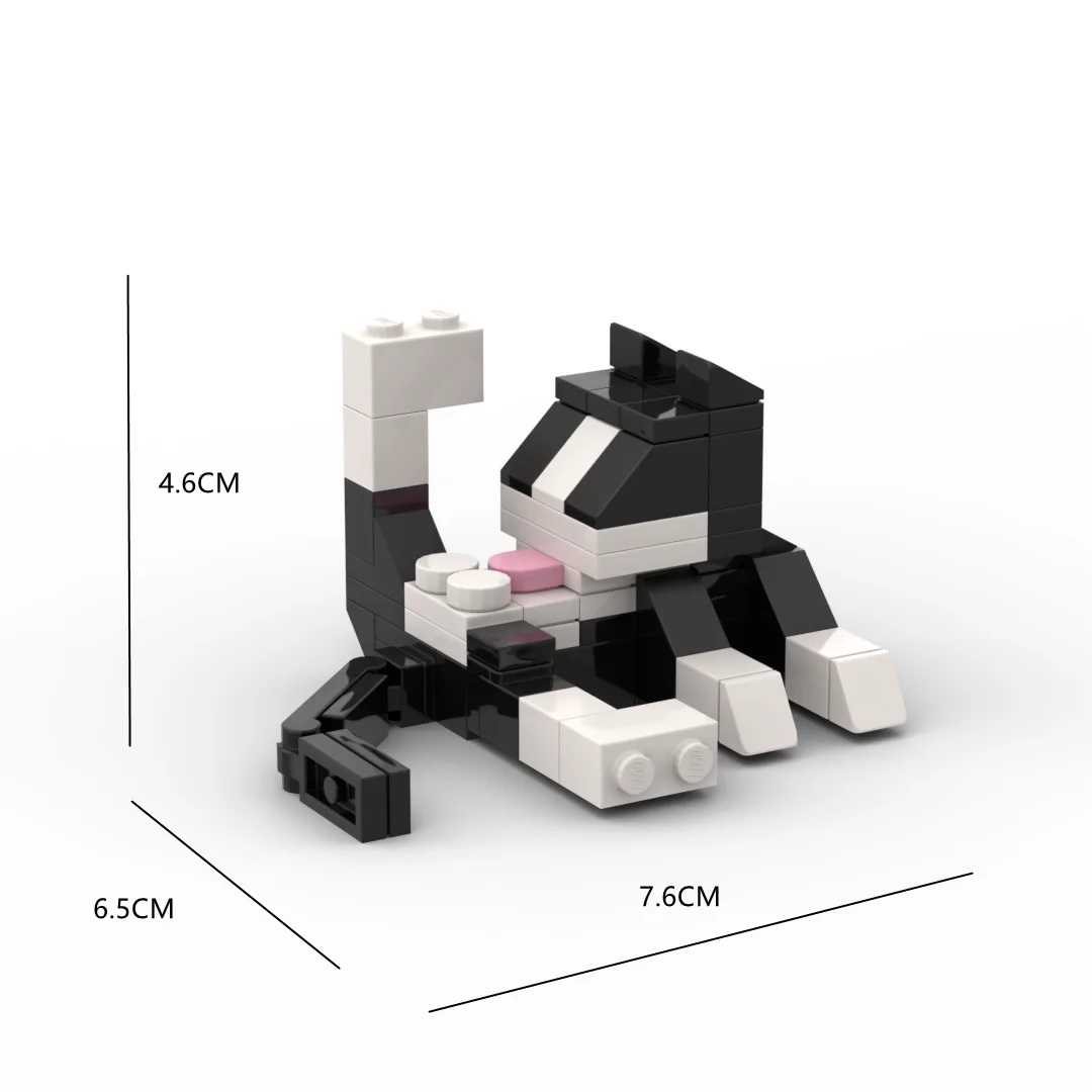 ชุดสัตว์ 62 ชิ้น MOC อิฐแมวรูป DIY Building Blocks เด็กการศึกษาของเล่นเด็กของขวัญวันเกิด