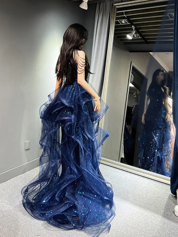 Vestido de Gala E com Decote ter para Mulheres Novo 2025 Luxuoso de Alta Qualidade para Festas de Estudantes e Apre...