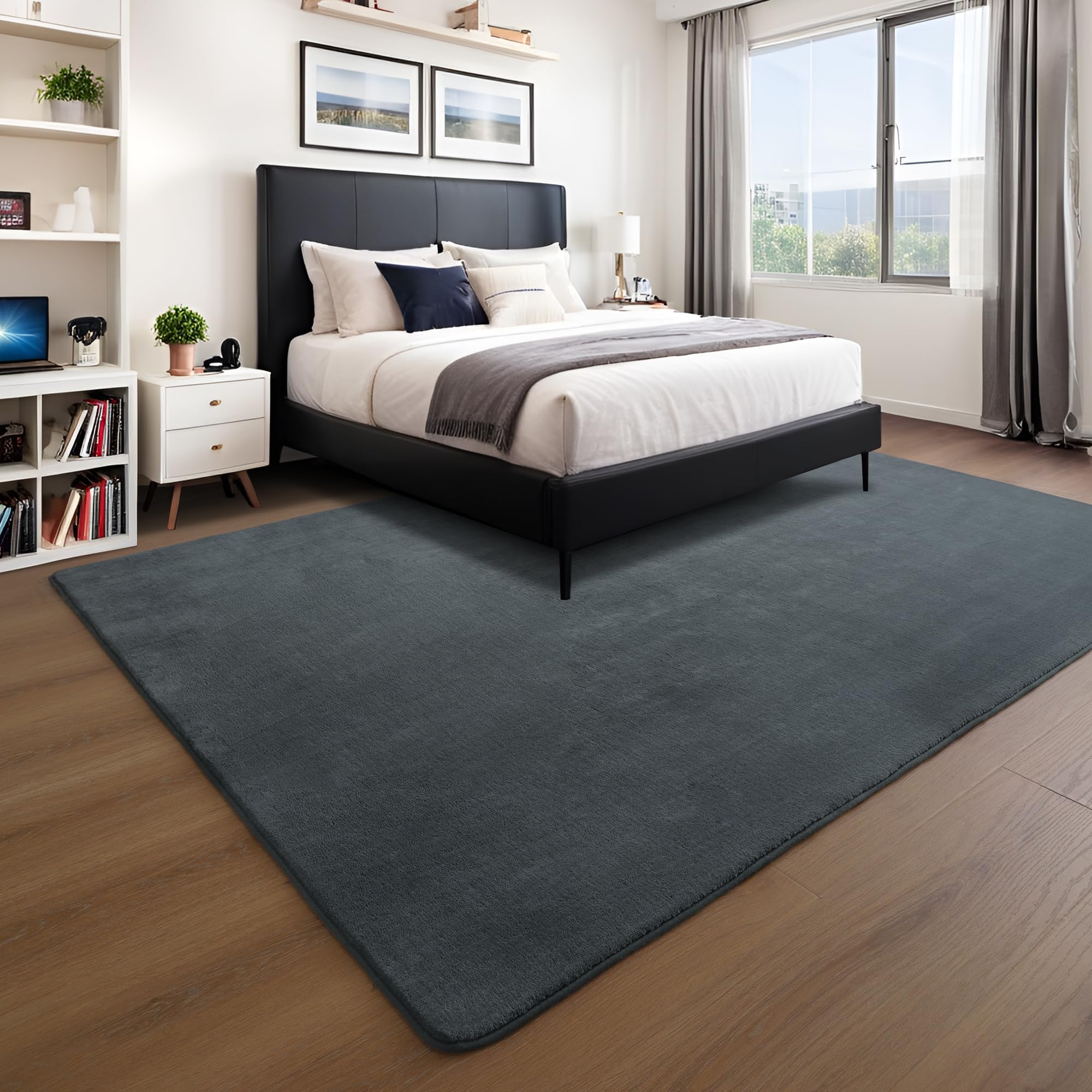 VIKAMA Ins Solid Color Carpet Living Room Coffee Table Blanket Girls Bedroom Bedside Tatami Soft Washable Rug Mat Home Decor