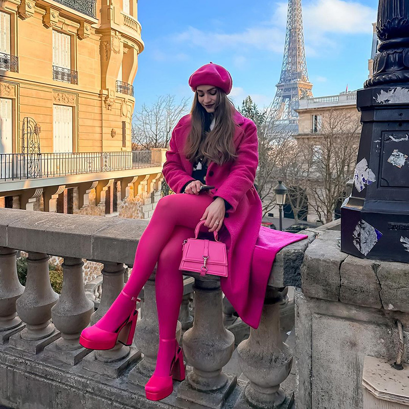 Kave 女性プラスサイズタイツ 80D ブルゴーニュソフトソリッドカラー半不透明足タイツハイウエストレディースタイツ 2025 春秋