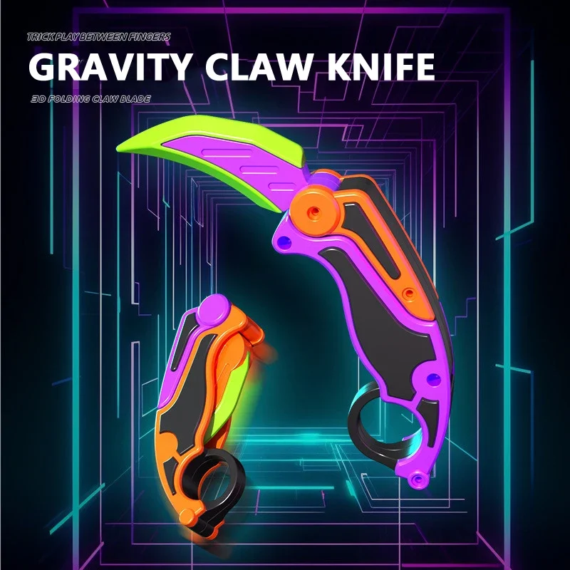 Anti Stress Gravity ความเครียดบรรเทาของเล่นวัยรุ่นของเล่นมีดพลาสติก 3D การพิมพ์แบบพกพา Anti-stress แครอทราคาถูกความวิตกกังวลงานอดิเรก