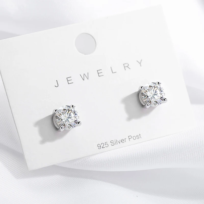Smyoue 0.1-3CT ผ่านการทดสอบ Moissanite Studs ต่างหูสําหรับผู้ชายผู้หญิง S925 Silver Platinum Plated เจ้าสาวงานแต่งงาน Diamond Studs GRA