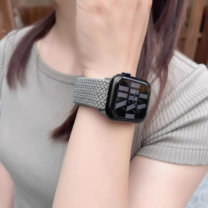 สายรัดถักสําหรับ Apple Watch 10 band 42 มม.46 มม.45 มม.49 มม.44 มม.40-41 มม.เข็มขัด correa สร้อยข้อมือ iWatch Series 9 8 7 4 5 SE 6