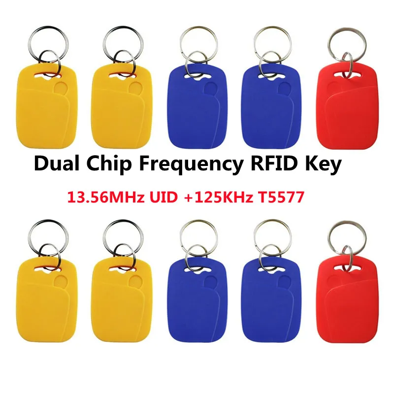 5/10 Uds UID T5577 tarjeta mágica cambiable inteligente de doble Chip 13,56 Mhz insignia clon 125Khz copia Token RFID regrabable NFC 1K S50 etiqueta