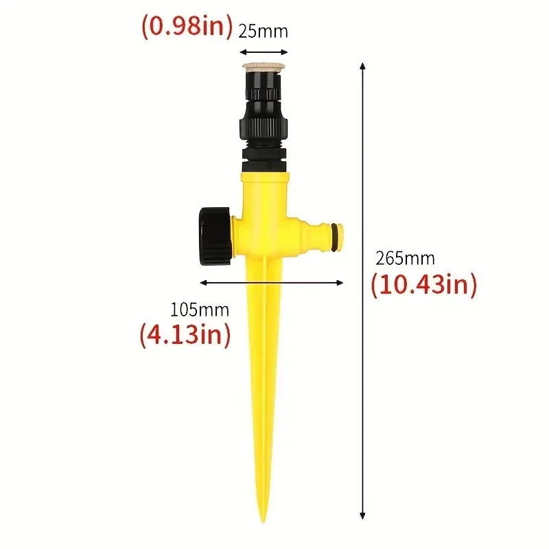 360 °   Irrigatore da giardino automatico con rotazione: perfetto per prati, aziende agricole e serre!