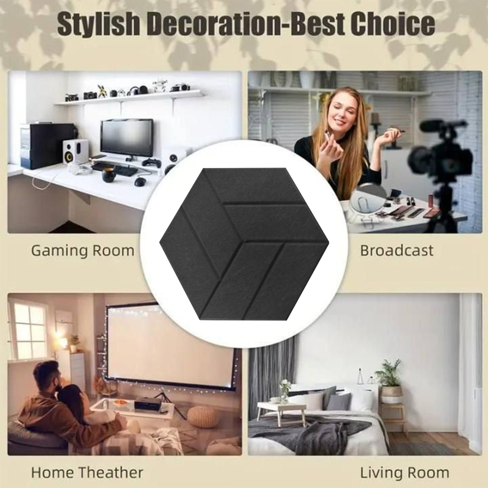 12pc Acoustic Panels Self-Adhesive Sound Proof Panels for Walls Noise Dampening Board High-Density for Bathroom Game Room