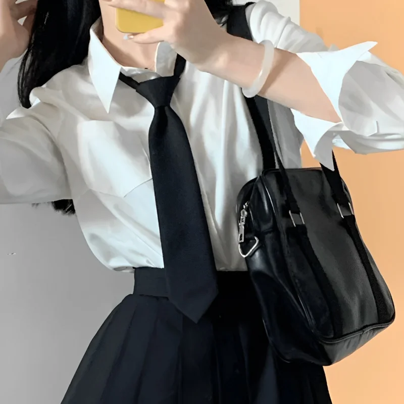 Unisex Black Simple Clip on Tie Security Tie Uniform Shirt Suit Neckties Steward Matte Funeral Lazy Neck Ties Men Women Students