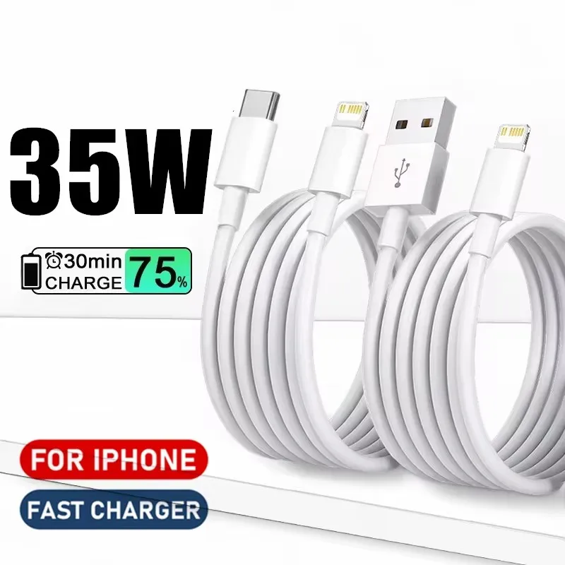Cavo USB di ricarica rapida PD da 35 W per iPhone 11 12 13 Pro XS Max 7 8 14 Plus X XR SE Caricatore USB C a ricarica rapida Linea dati 1 m 2 m 3 m