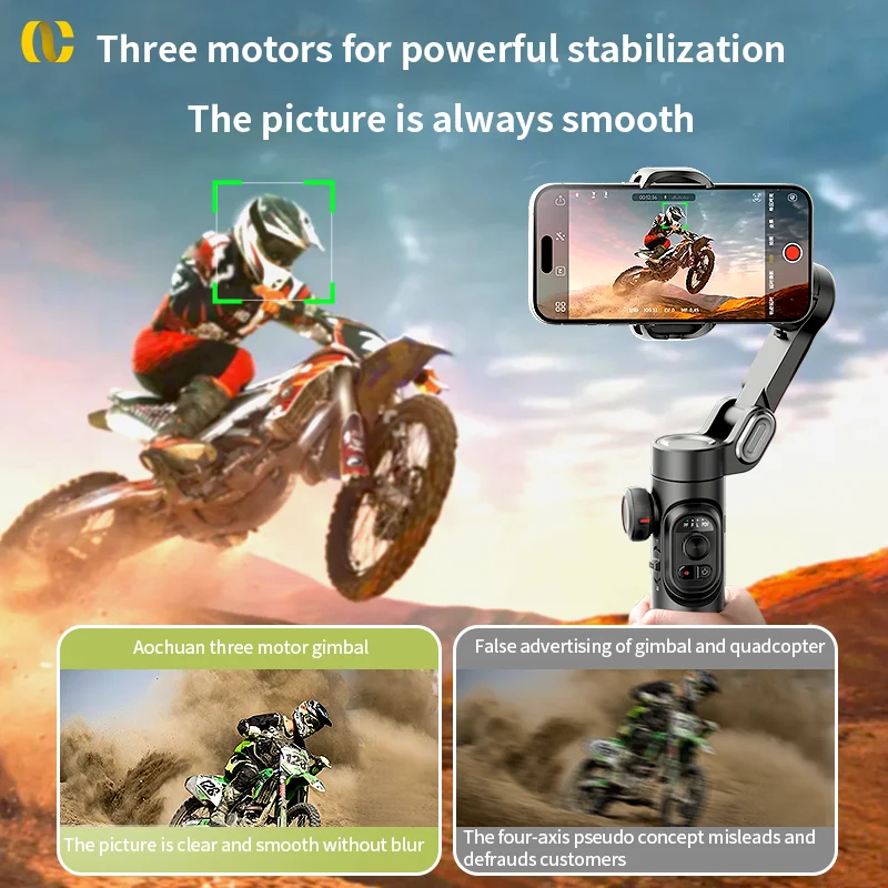 AOCHUAN Smart XE 3-Achsen-Handheld-Gimbal-Stabilisator für Smartphone iPhone Android Face Tracking Tiktok Vlog Live-Streaming