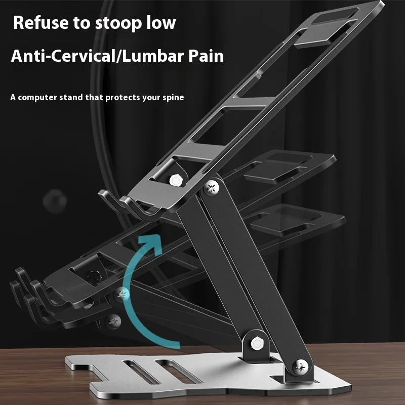 Portable Laptop Holder Stand Ergonomic Heightening Shelf Laptop Support Bracket Fast Heat Dissipation Base Foldable Tablet Stand