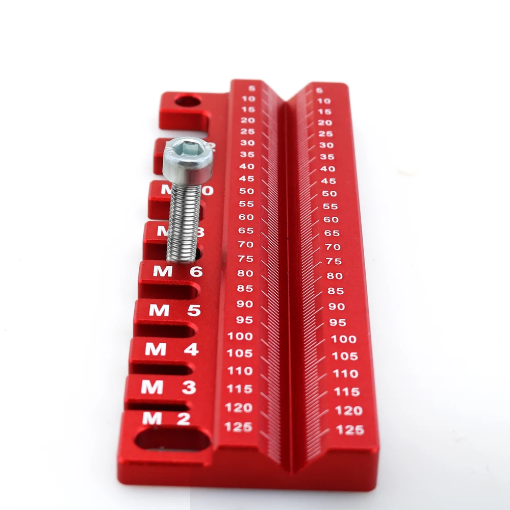 All aluminum alloy portable tool, simple screw, drill length measuring tool, screw diameter measuring tool, woodworking tool