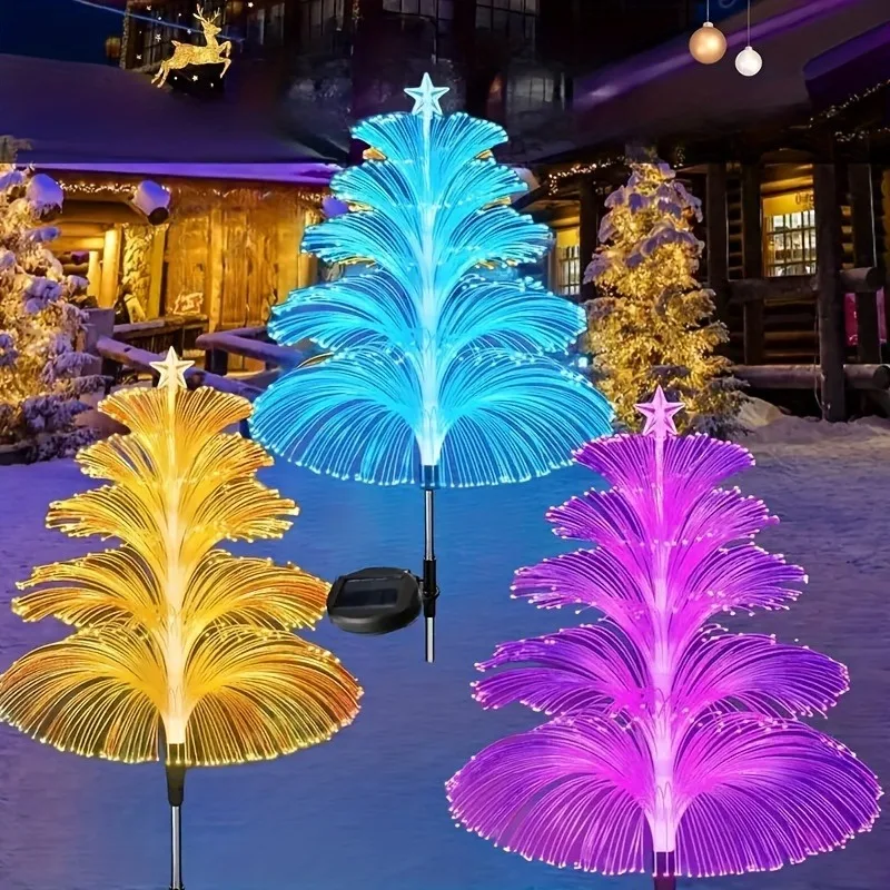 Luces solares para jardín al aire libre, 7 colores, estaca Solar Variable, luces de caña de medusas, luces solares que cambian de Color para exteriores, 1 ud.