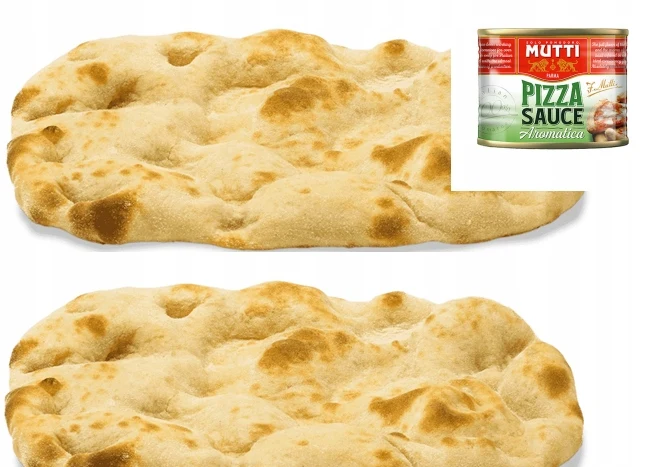 Pinsa + mutti sauce für pizza zwei stücke: polnisch backen italienische tomaten