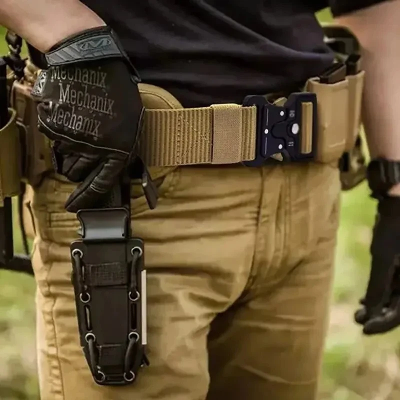 Cinturón de lona de alta calidad para hombre, cinturón multifuncional para exteriores, ropa deportiva diaria, pantalones vaqueros, cinturón táctico ajustable resistente ﻿