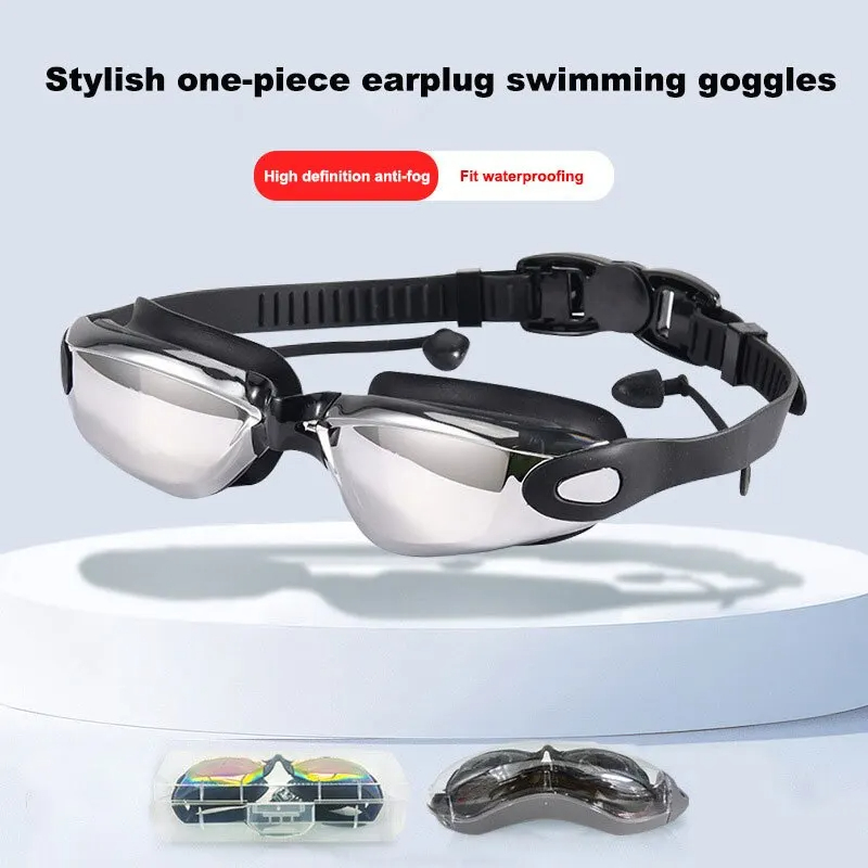 Nuevas lentes de protección UV antiniebla profesionales para adultos, gafas de natación para hombres y mujeres, gafas de natación de silicona ajustables impermeables