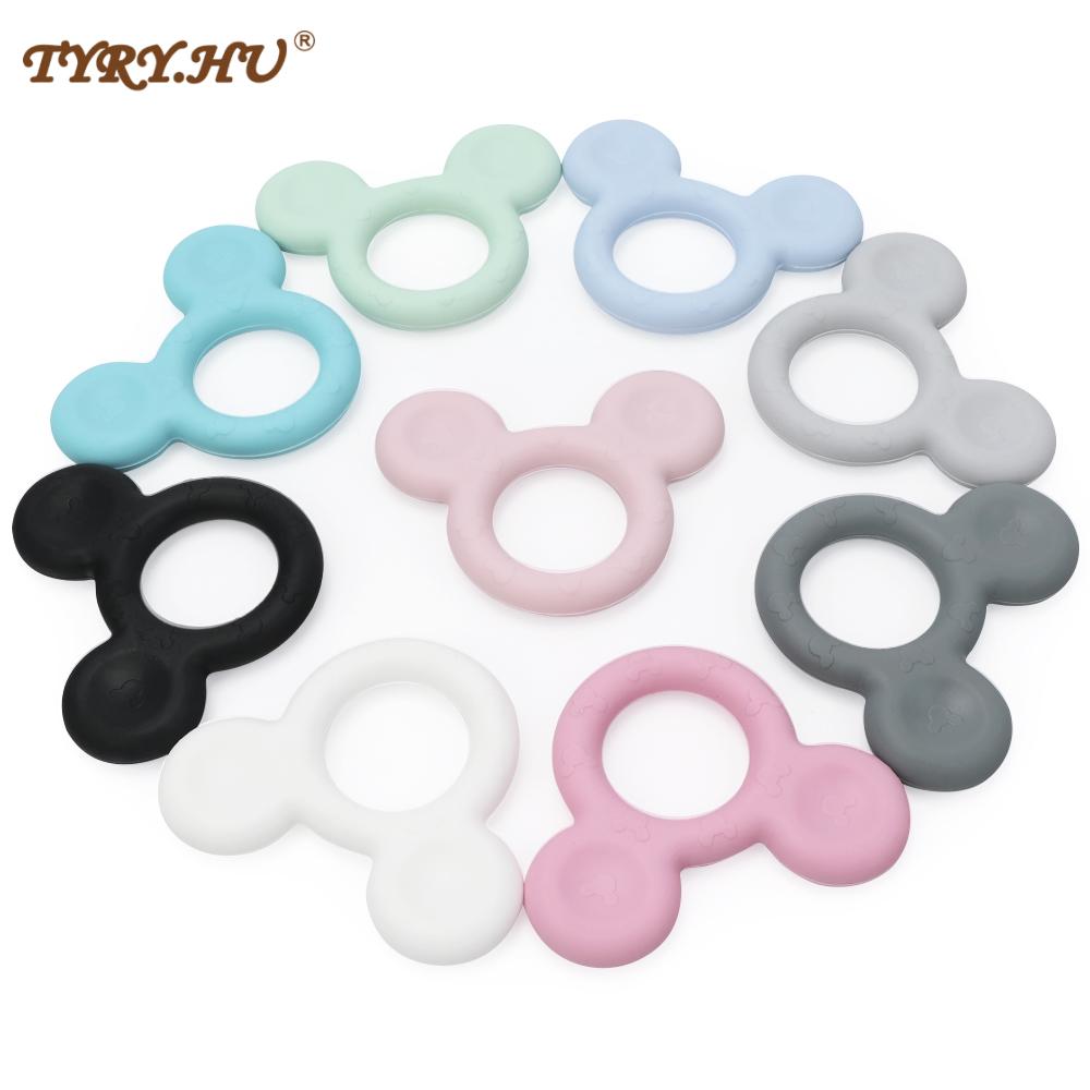 TYRY.HU 1PC Cartoon Mickey Baby Silikon Beißring Zahnen Tier Nagetier DIY Baby Zahnen Halskette Spielzeug Food Grade Silikon Spielzeug
