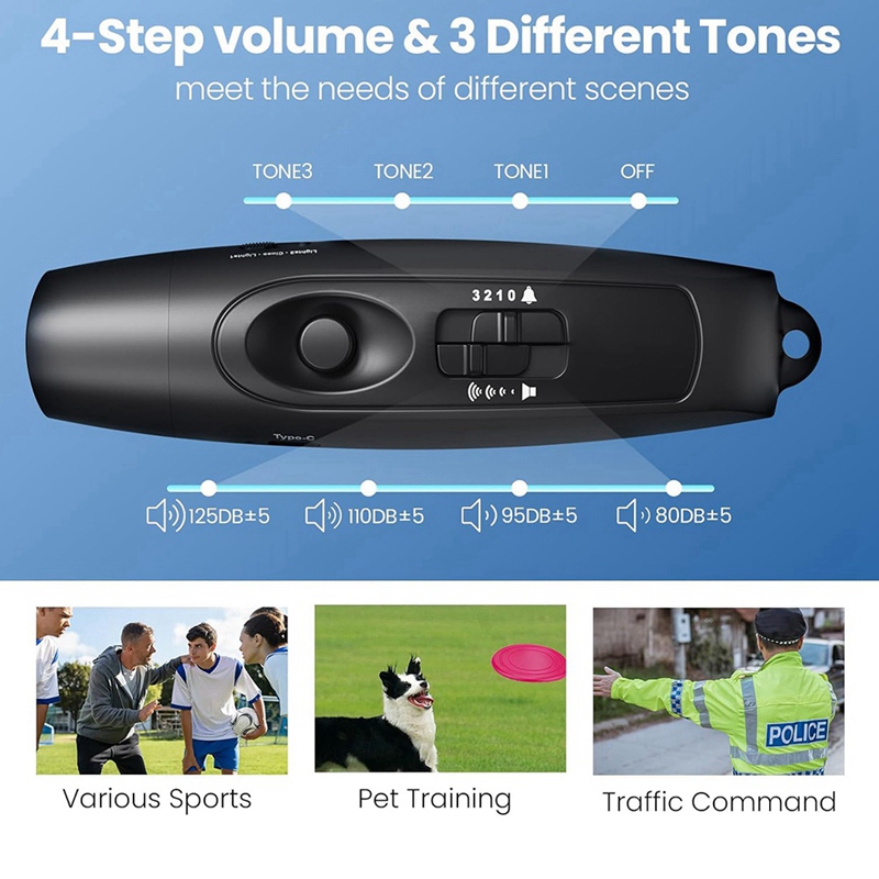 Silbato electrónico con carga USB, silbato de emergencia para profesores de entrenadores de árbitro, para juegos deportivos al aire libre, Camping