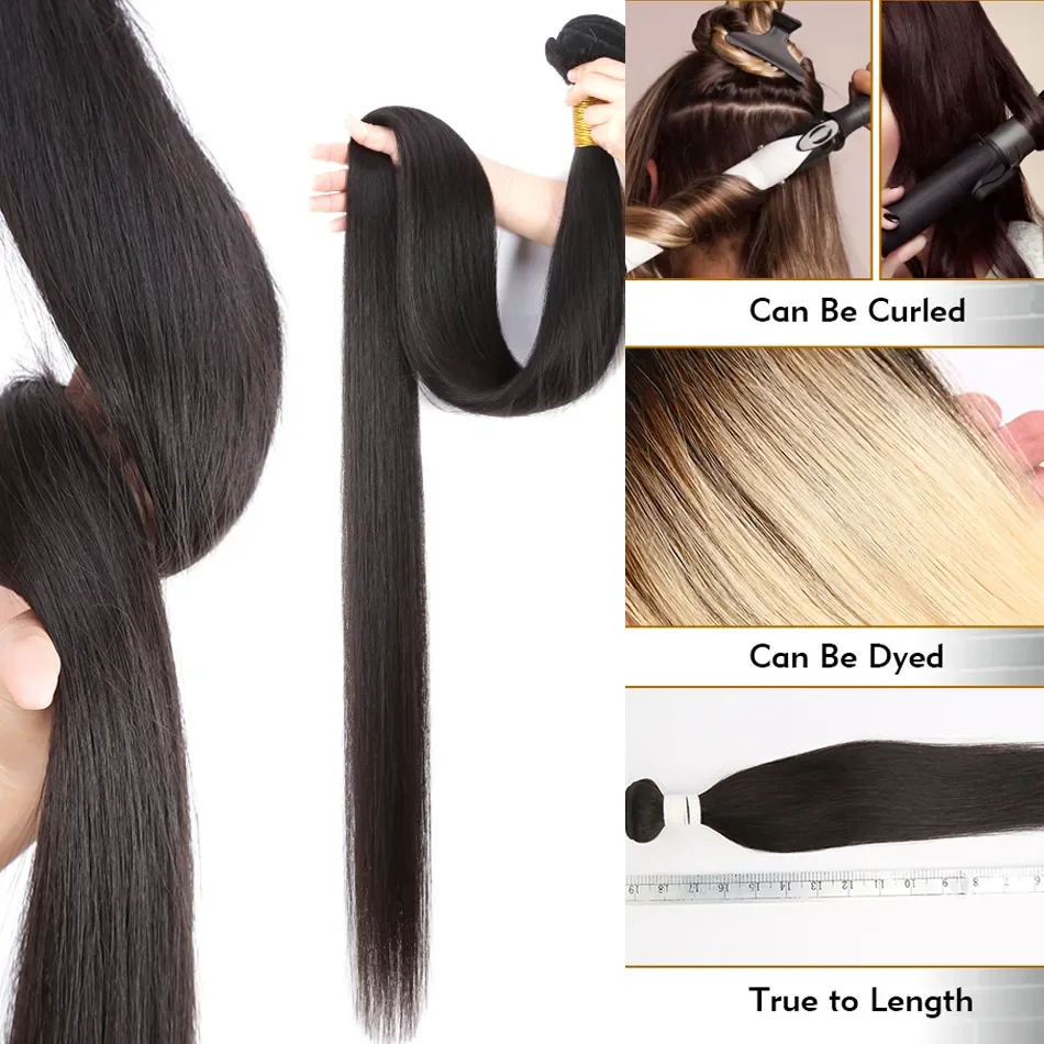 12a feixes de cabelo humano em linha reta 30 polegada feixes de cabelo cru longo grosso pacotes naturais barato extensões tecer cabelo brasileiro 100g