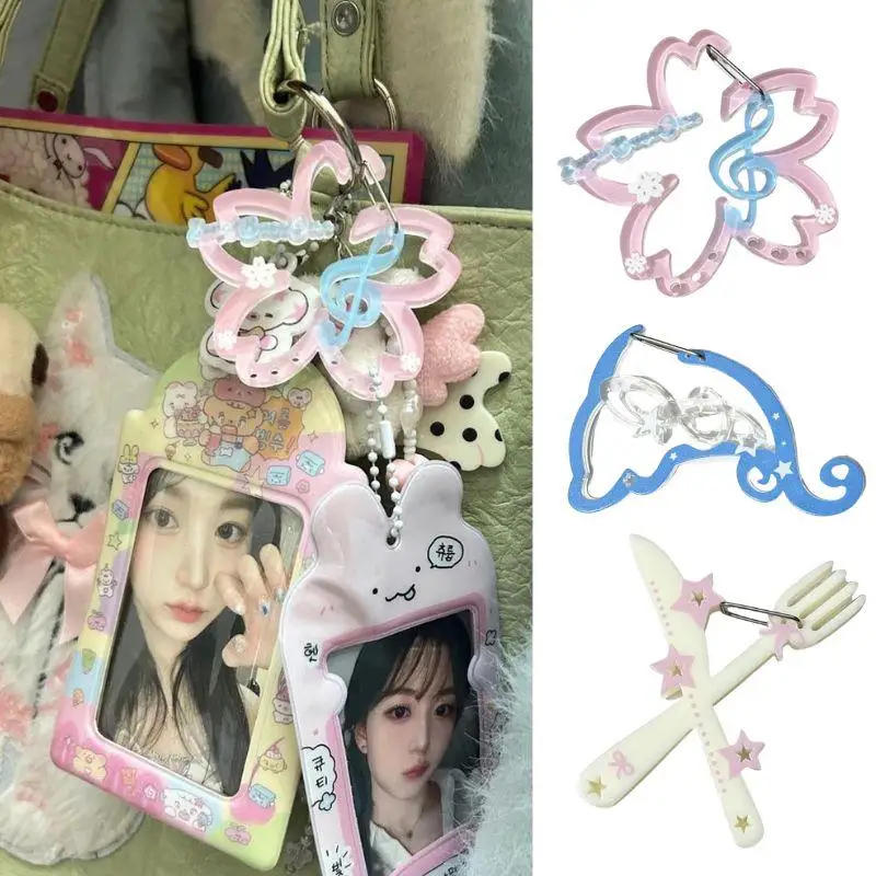 DIY New Cartoon Cute Musical Notes Carabiner Acrylic Mobile Phone Pendant INS Acrylic Bag Charms Backpack Hanging Accessories