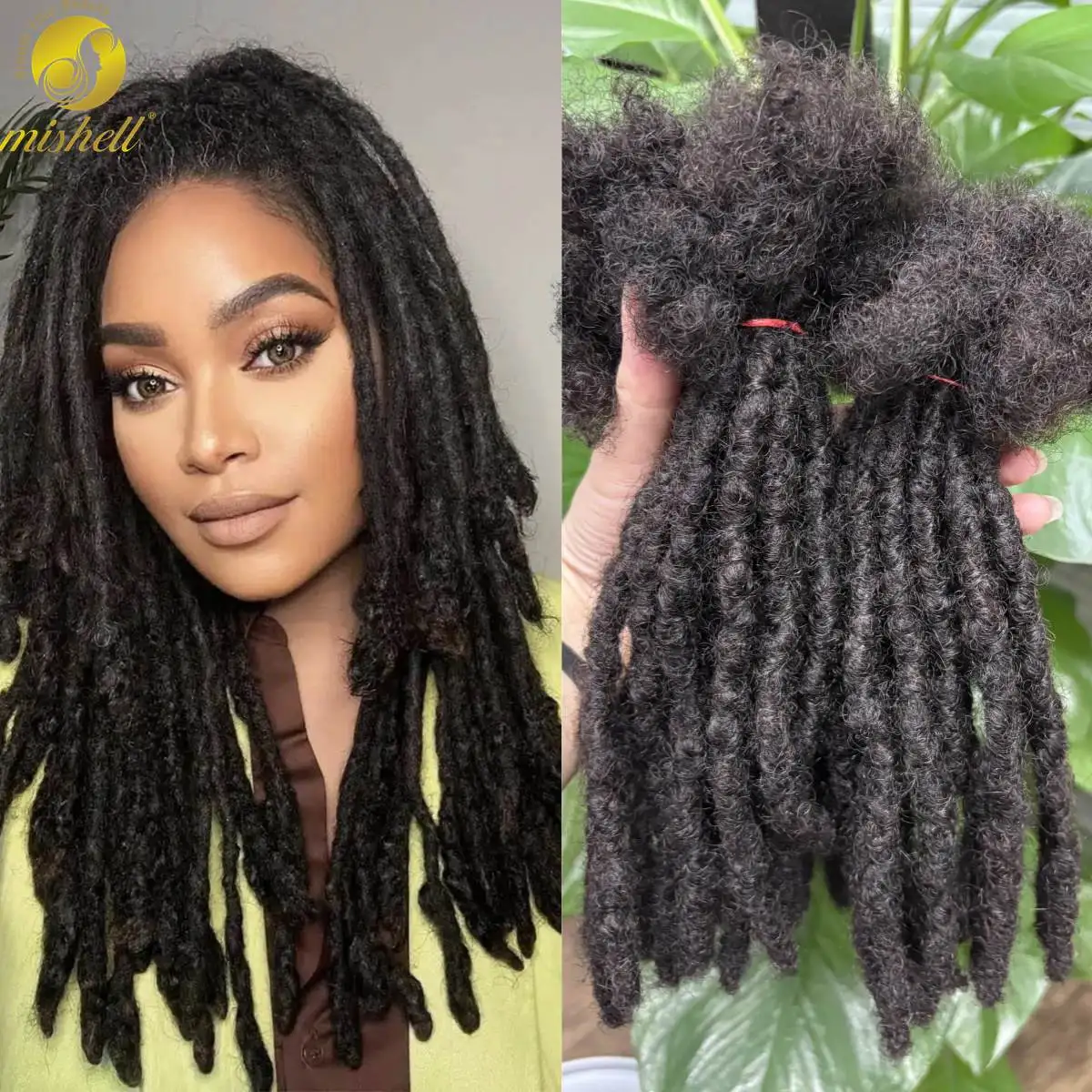 Extensions de cheveux humains Dreadlock 8 pouces 0.6cm d'épaisseur Locs Inter Extensions pour femmes hommes enfants Locs permanents entièrement faits à la main