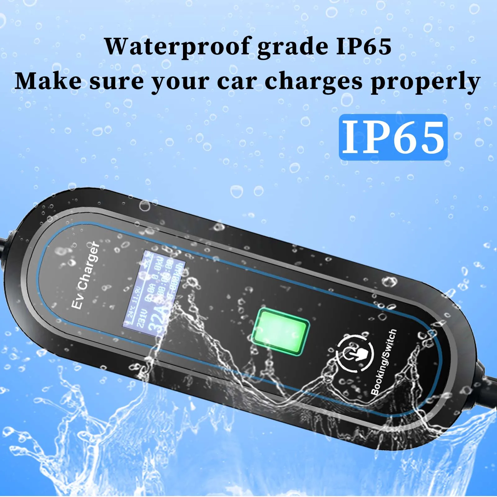Teschev ポータブル EV 充電器 220V 7KW J1772 Type1 IEC62196 Type2 GBT 充電器 32A 調整可能な電流充電器電気自動車用