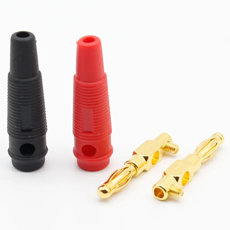 4 Mới 4Mm Phích Cắm Bằng Đồng Nguyên Chất Mạ Vàng Nhạc Cáp Loa Dây Pin Chuối Cắm Cổng Kết Nối