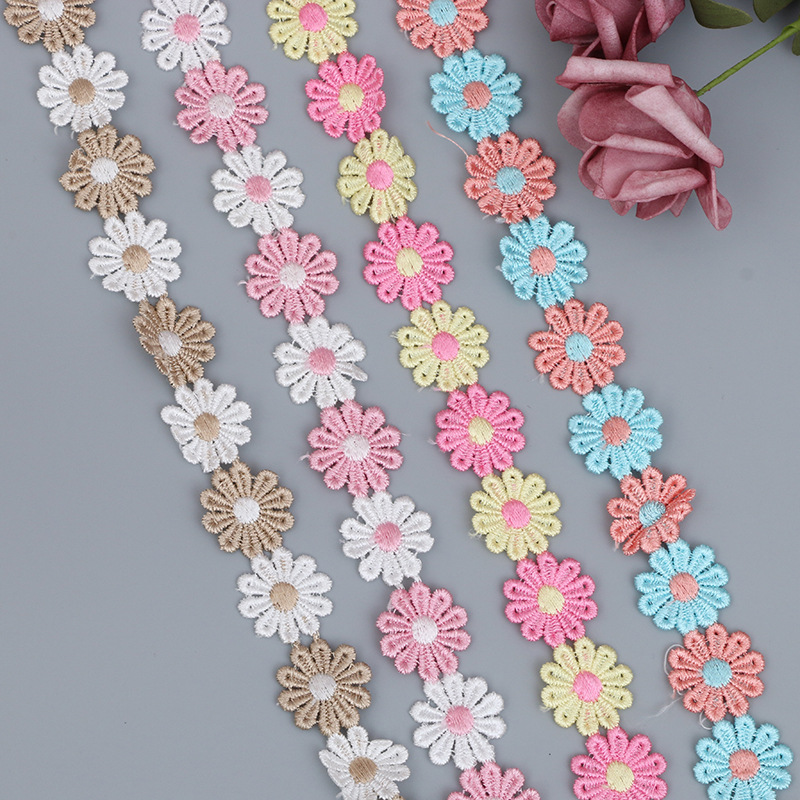 3 Yards/2,5 cm wasserlösliche bunte Spitze Heimdekoration Spitze DIY Stoff Ohrringe Haarschmuck Armbänder handgemachte Spitzenmaterialien