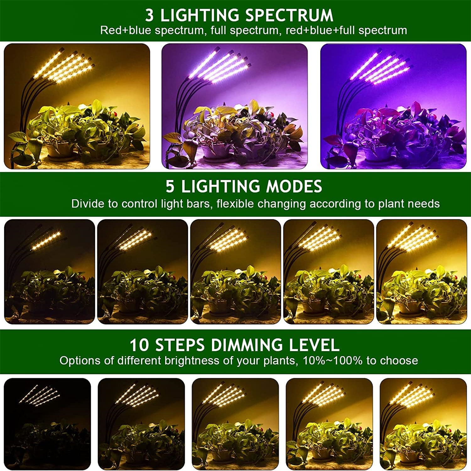 3 色三脚 USB フィトランプフルスペクトル水耕栽培電球 LED 成長ライト屋内植物ランプ温室野菜花フィトランプ