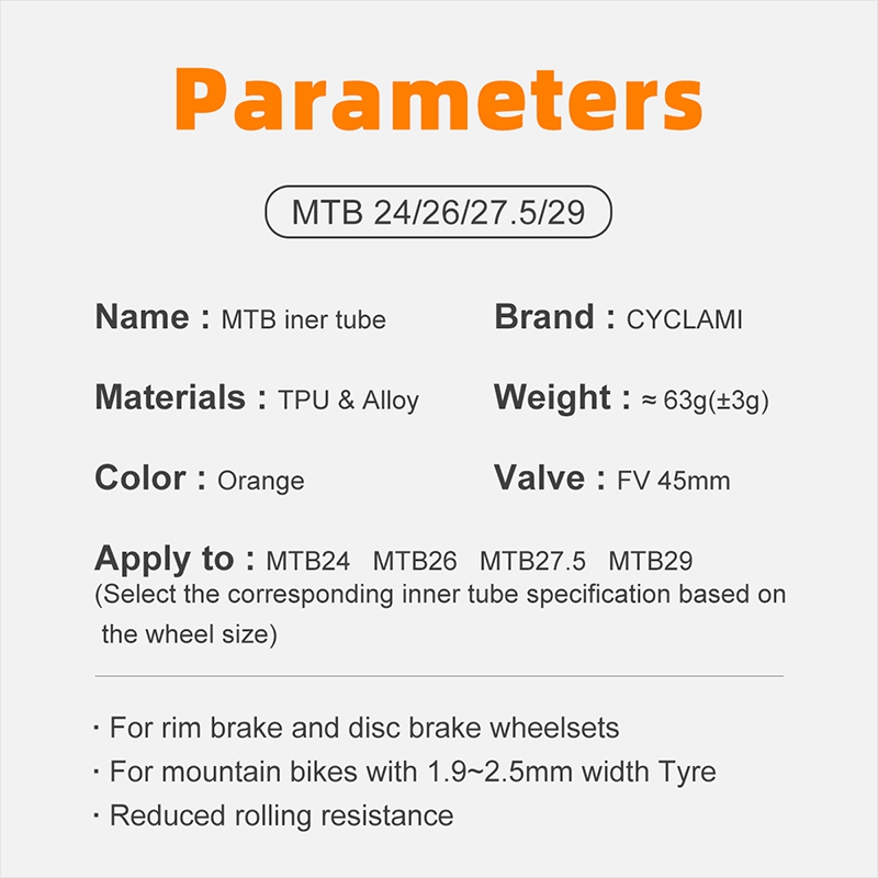 Cyclami neue Version ultraleichte Fahrrads ch lauch 26 27,5 29 Zoll MTB Fahrrad TPU Material Reifen 45mm Französisch Ventil Fahrrads ch lauch