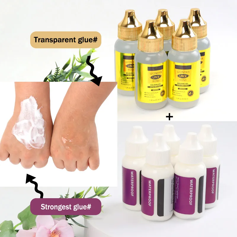 Kit de instalación de peluca, conjunto con todo, 12 Uds., Mousse para el cabello, tinte de encaje en aerosol, pegamento para peluca de encaje, barra de cera para el cabello, banda para peluca con Control de bordes