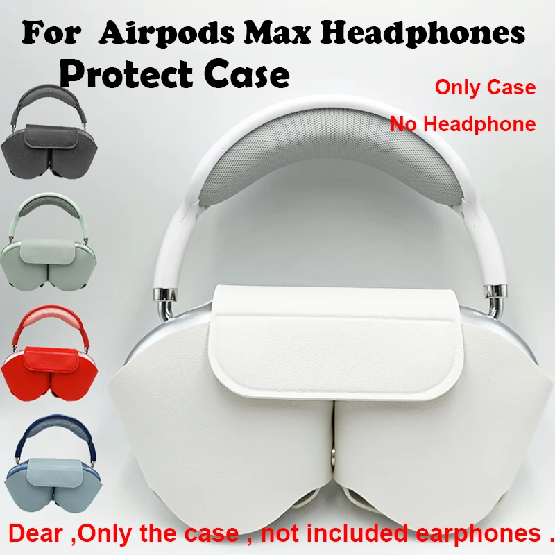 Funda protectora para auriculares Airpods Max,Solo estuche, sin auriculares, funda de cuero suave contra caídas y arañazos, accesorios para auriculares Airpods Max