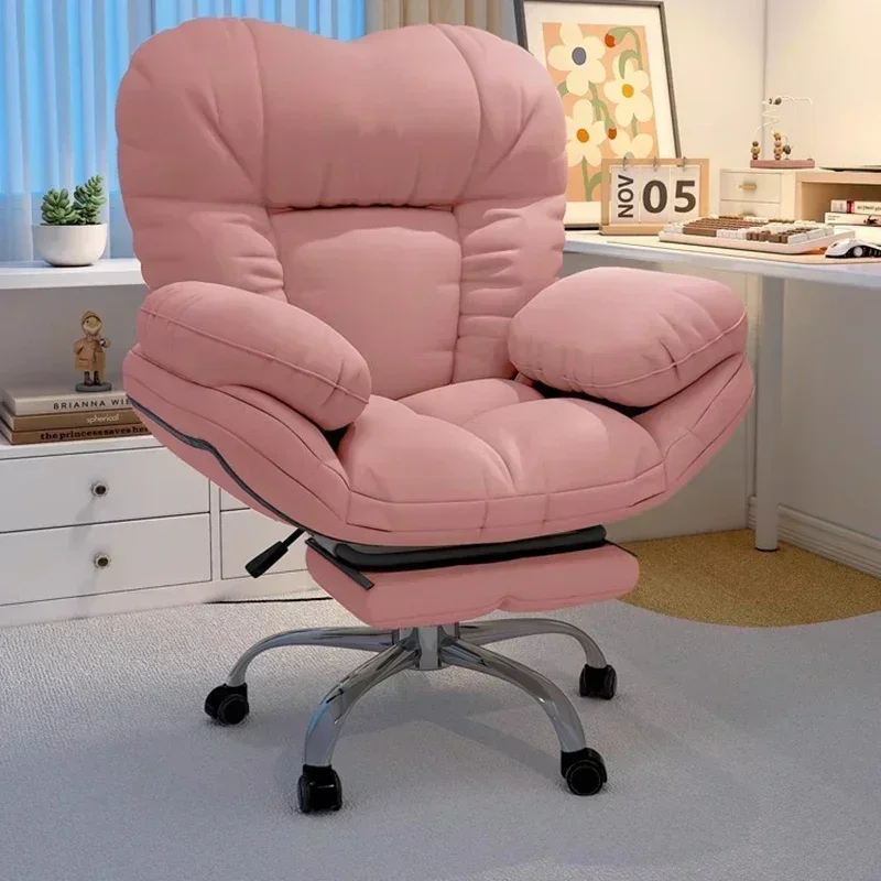 ผ่อนคลายเก้าอี้สํานักงานหมุนLazy Officeเก้าอี้ล้อเก้าอี้สบายPc Room Gaming Comfy Silla Oficinaเฟอร์นิเจอร์