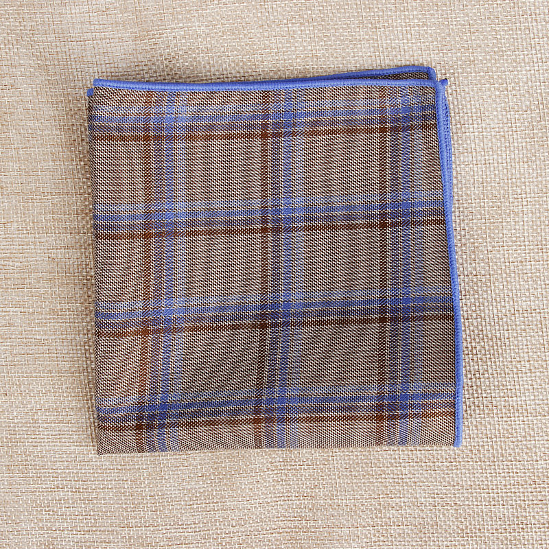 ยี่ห้อผู้ชาย VINTAGE ลายสก๊อตลายผ้าฝ้ายผ้าเช็ดหน้าพ็อกเก็ตสแควร์ Hankies Luxury หน้าอกผ้าเช็ดตัวงานแต่งงานของขวัญปาร์ตี้