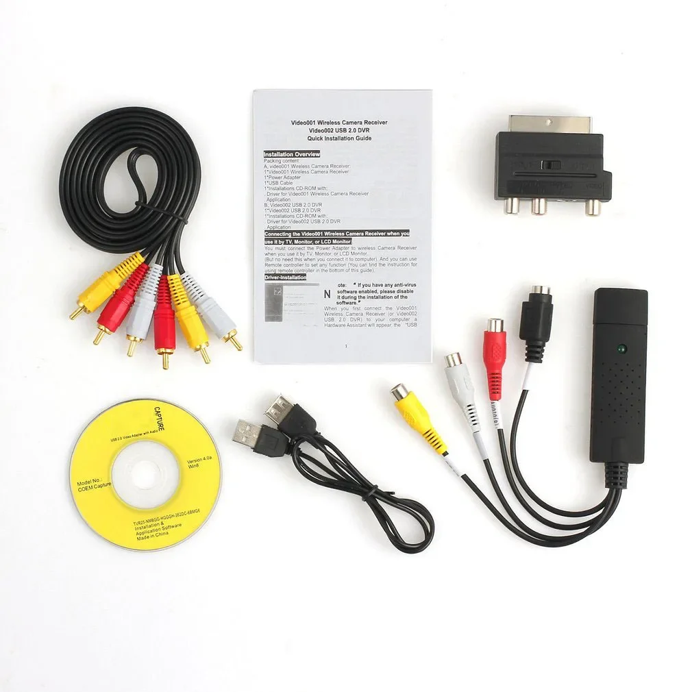 Convertitore da USB 2.0 VHS a DVD Converti video analogico in formato digitale Audio Video DVD VHS Registra l'adattatore per PC di qualità della scheda di acquisizione